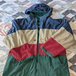 Vintage 90's Fireman Clasp Striped Jacket Braetan Size Large,